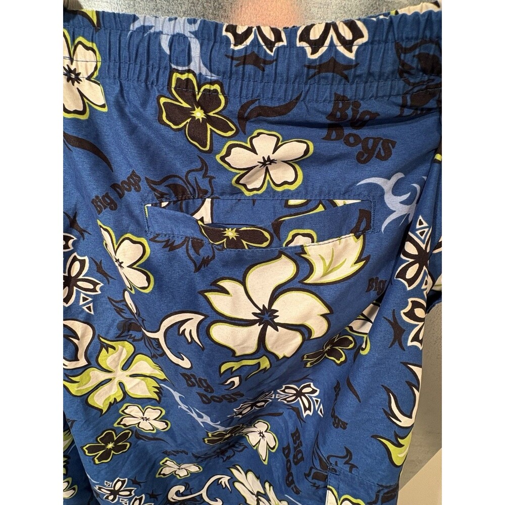 Big Dogs Mens Hawaiian Floral Print Blue Swim Trunk Board Shorts Size 2X - Picture 16 of 16